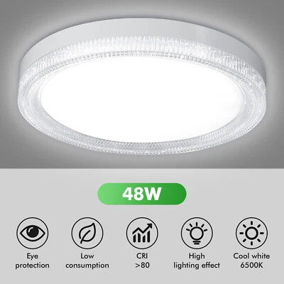 CUTEVER 48W LED Ceiling Down Light 6500K Thin Flush Mount Kitchen Lamp Home Fixture NEW