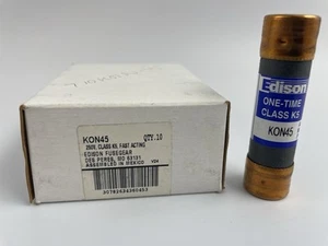 Box of 10 - Edison KON45 250V Class K5 Fast Acting Fuse - Picture 1 of 3