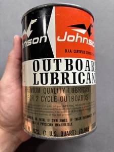 Vintage Original Johnson Außenborder Marine SAUBER Quart Motoröl Dose Schmiermittel - Bild 1 von 19