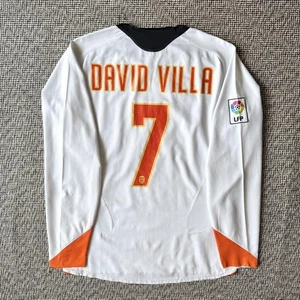 05/06 Version Sleeve Home LS Shirt Villa Valencia David #7 Patch Spain LFP Long - Picture 1 of 16