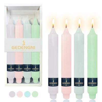 Paquete de 4 velas cónicas de Navidad - candelabros de cena sin perfume sin goteo de 9 pulgadas Foto 1 de 4