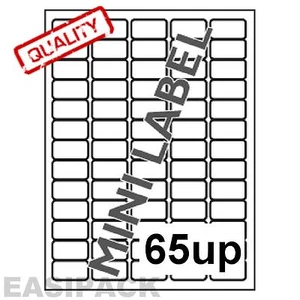 5000 Hojas Dirección Láser Inyección de Tinta ETIQUETAS 65 UP 38 x 21mm - Imagen 1 de 1