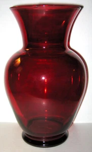 Vintage Anchor Hocking Royal Ruby Red Large Vase, 10 5/8" - Picture 1 of 5