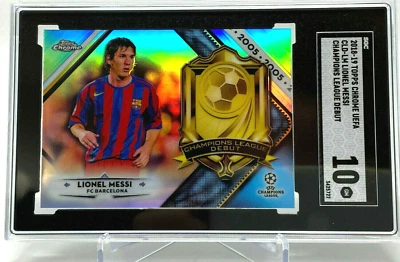 2018 Topps Chrome UCL #LM ~ Lionel Messi Champions League Debut  ~SGC 10~ - Image 1 of 4
