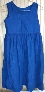 Girls Homemade Navy Corduroy Jumper Long Modest Size 8-10 - Picture 1 of 5