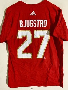 adidas  NHL T-Shirt Florida Panthers Nick Bjugstad Red sz L - Picture 1 of 1