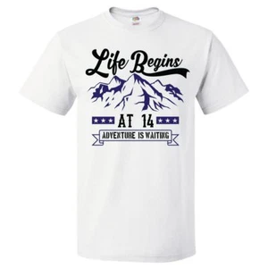 14th Birthday Gift For 14 Year Old Life Begins T Shirt - Picture 1 of 2