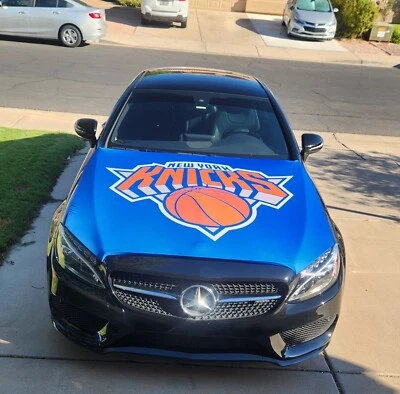 New York Knicks Auto Hood Cover | Sports Flags | Hood Flags |NBA Flag 150x120cm - Image 1 of 4