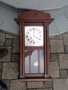 Tolle Wanduhr, Regulator Jugendstil um 1910 Junghans Uhrwerk + Schlagwerk intakt - Bild 1 von 22