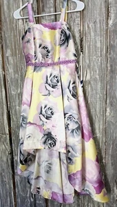 Xtraordinary Girl's Dress Lavender Yellow Floral Hi-Lo Formal Pageant Easter 14 - Picture 1 of 9