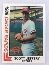 1989 Cedar Rapids Reds-Midwest League-BEST Baseball Card-Scott Jeffery