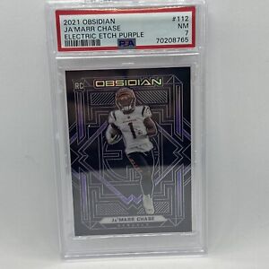 2021 Panini Obsidian #112 Jamarr Chase Electric Etch Purple RC /100