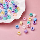 200pc Opaque Acrylic Donut Beads Large Hole Smooth Mini Loose Spacer Beads 8x6mm