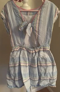 Girl’s Crewcuts Dress Size 7 Striped Open Back Blue White JCREW Sundress - Picture 1 of 6