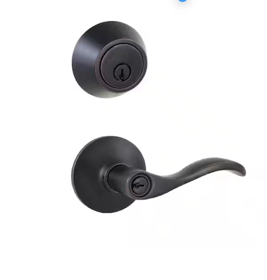 Defiant Naples Aged Bronze Combo Pack with Single Cylinder Deadbolt 32MYEX7D1B.