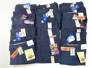 dickies boys new dress casual pants navy blue classic fit size 10 12 14 16 18 20 - Picture 1 of 13