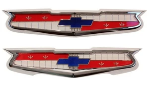 Nuevo juego de emblemas de capó y tapa de maletero de 6 cilindros con biseles/para Chevy 150 210 Nomad 1956 - Imagen 1 de 15