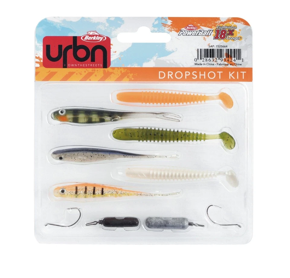Berkley URBN kit Dropshot - Angelset zum Dopshotten, Köderset, Gummifische, Rig - Bild 1 von 1