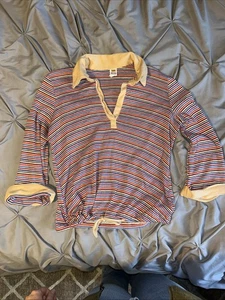Vintage Mister-Marty of California Stripped Crop Top Shirt Womens L/XL 20x17 - Picture 1 of 8