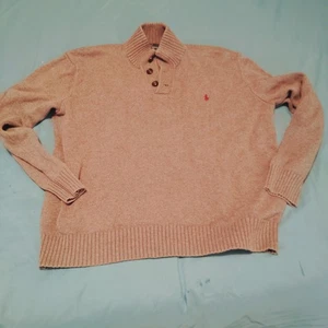 Polo Ralph Lauren Suéter Manga Larga 1/4 Botón Hombre’s XL Gris Algodón - Imagen 1 de 5