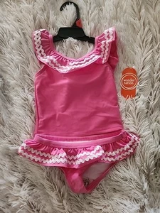 Toddler Girls Pink 2 piece Swim Suit 2T NWT Tankini. Upf 50+ - Picture 1 of 6