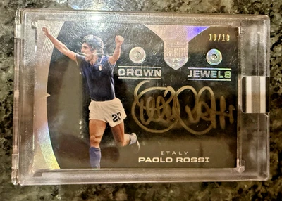 2018 Panini Eminence Fútbol Crown Jewels Paolo Rossi en tarjeta autógrafo #10/10 Foto 1 de 4