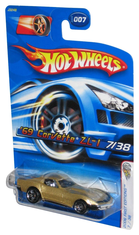 Hot Wheels 2006 First Editions 7/38 Gold '69 Corvette ZL-1 Toy Car #007 - Image 1 of 1