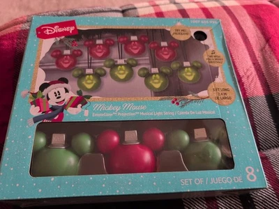 Cadena de luces musicales de proyección de Mickey Mouse de Navidad de Disney - Nueva decoración Foto 1 de 4