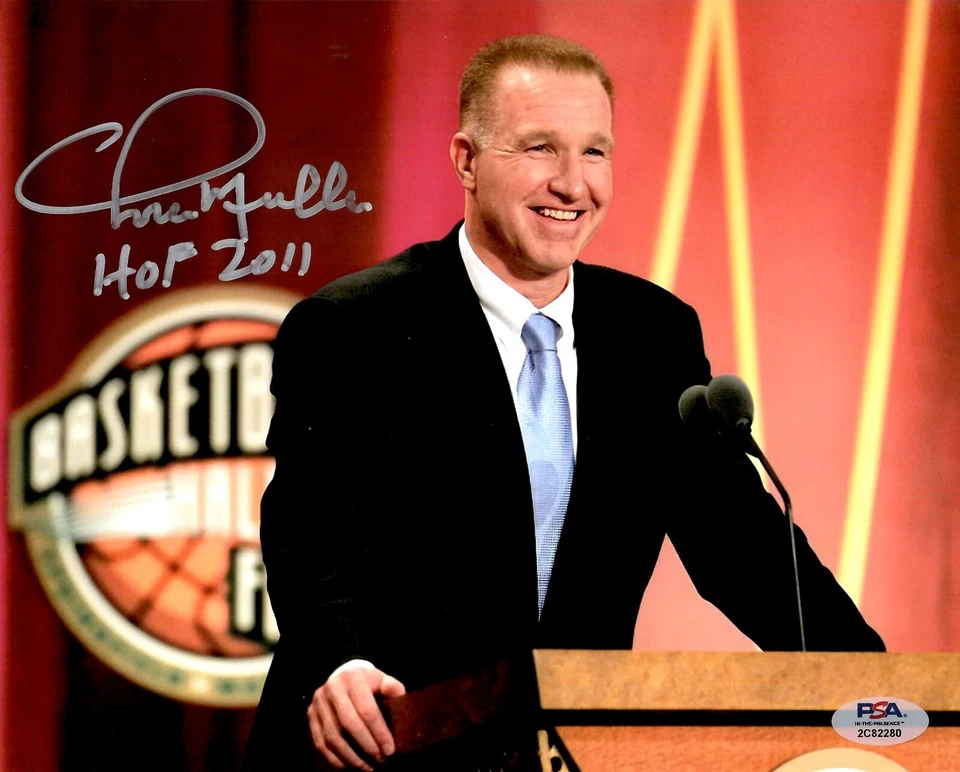 Chris Mullin signed inscribed 8x10 photo NBA Golden State Warriors PSA - Image 1 of 1