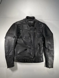 Harley Davidson Leather Jacket Womens 34W Padded Black Motorcycle Biker - Picture 1 of 12