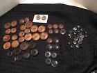 Vintage Brown ,black Buttons Lot Of 66