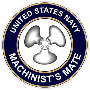 Calcomanía de vinilo militar para parachoques mate maquinistas de la Marina de los Estados Unidos 5" - Imagen 1 de 3