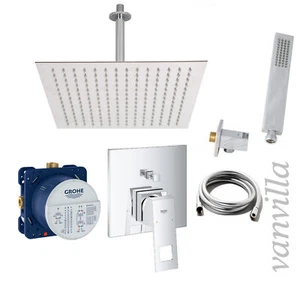 vanvilla Duschset Regendusche mit Duscharmatur Grohe Unterputz G17 poliert - Bild 1 von 6