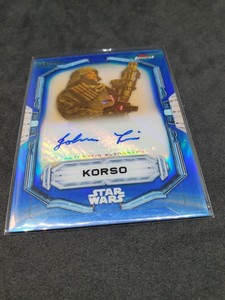 Star Wars Topps Finest 2022 Blue Refractor 46/150 Korso John Tui Autograph Auto