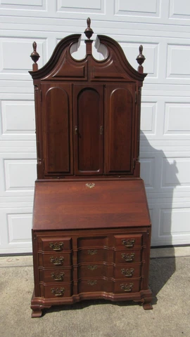 Maddox Cherry  Blind Door Oversized Secretary Desk Bookcase Cover
