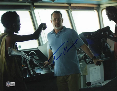 L@@K TOM HANKS SIGNED AUTOGRAPH CAPTAIN PHILLIPS  11X14 PHOTO BAS BECKETT COA Cover