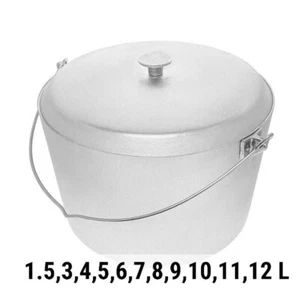 Aluminium Kasan Kessel mit Schleife und Deckel OUTDOOR KOCHEN CAMPFIRE 1,5-12 L - Bild 1 von 18