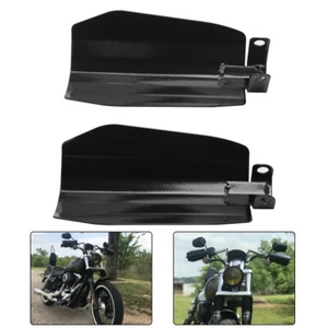 Black Motorcycle Handle Bar Hand Guards Protector Wind Deflector Fit For Harley - Picture 1 of 12