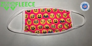 Emoji Images Symbols Faces Happy Surprised Face Mask Washable Safe Adult Masks - Picture 1 of 3