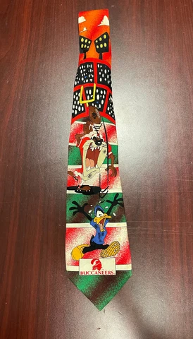 TB Buccaneers Original Old Logo Looney Tunes Tie-Tazmanian Devil-Daffy Duck-RARE Cover