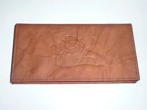 COLUMBUS BLUE JACKETS Leather Checkbook by Rico NIB  "Original Alternate Logo" Cover