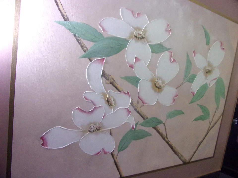 Pintura a óleo floral assinada por J. Allen sobre tela 48 x 60 [4 pés x 5 pés] - Imagem 1 de 4