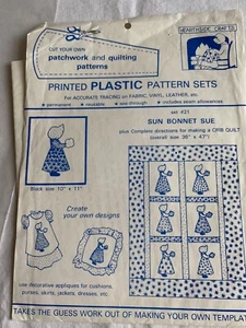 hearthside crafts sun bonnet sue Printed Plastic Pattern Set - Picture 1 of 3