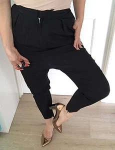 BLESSED ARE THE MEEK WOMENS PANTS VISCOSE BLACK Work Party NWT SZ 2 (10) - Picture 1 of 7