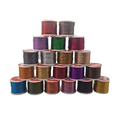 Multi Color Zari Threads for Aari, Embroidery, Maggam Work- 20 Color Threads - Image 1 of 3