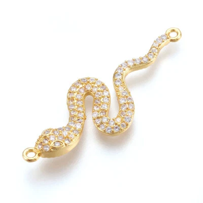 10 eslabones de serpiente de circonita cúbica micro pavé de latón chapado en oro de 18 quilates sin níquel 39 mm Foto 1 de 3