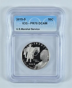 2015-S US Marshal Service Commemorative Half Dollar PR70 DCAM ICG *6392 - Picture 1 of 5