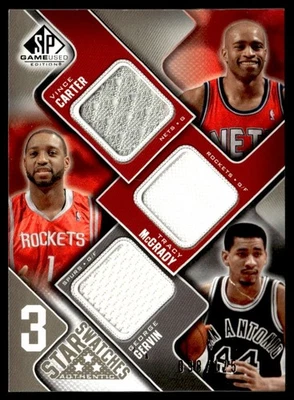 Muestras de tres estrellas usadas Upper Deck SP 2009-10 Vince Carter/Tracy Foto 1 de 2