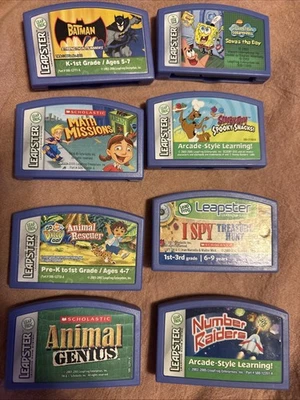 LeapFrog Leapster Game Lot Of 8 Mixed Various games Free Shipping Batman Scooby - Image 1 of 4