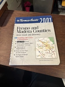 Bound THOMAS GUIDE FRESNO & MADERA COUNTIES 2001 Street & Directory Large Print - Picture 1 of 11